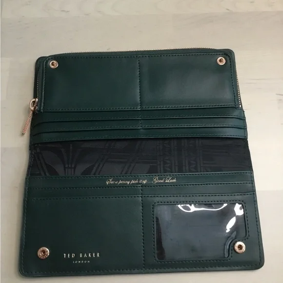 Ted Baker Dark Green Leather Clutch wallet - Picture 4 of 5